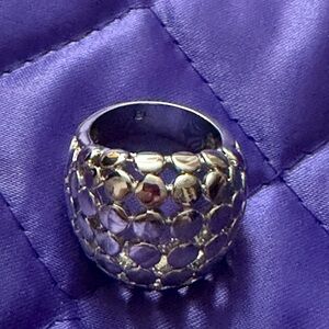 Vintage Jewels Park Lane Size 7
Knockout Ring Silvertone Round Drops